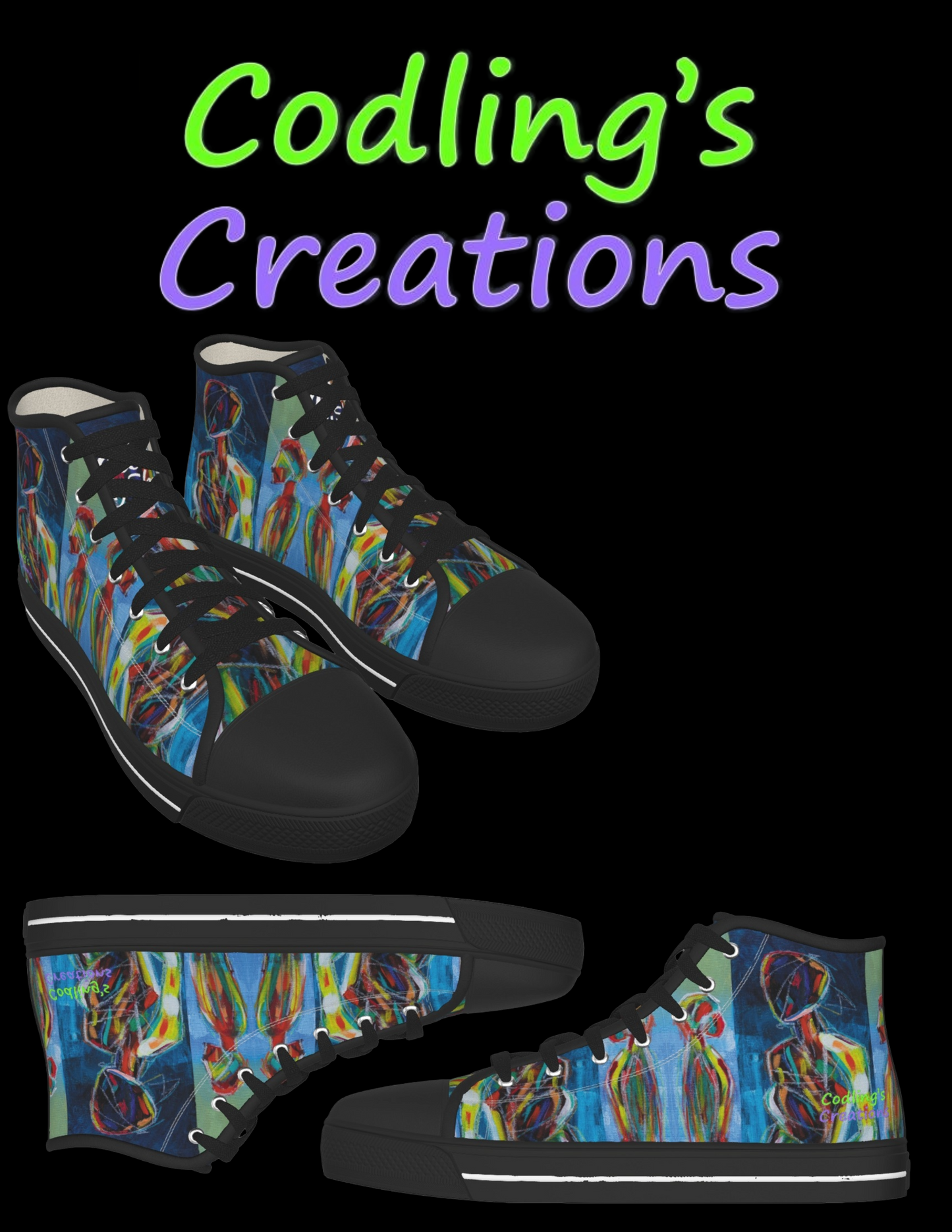 Abstract High Tops - Codling's Creations