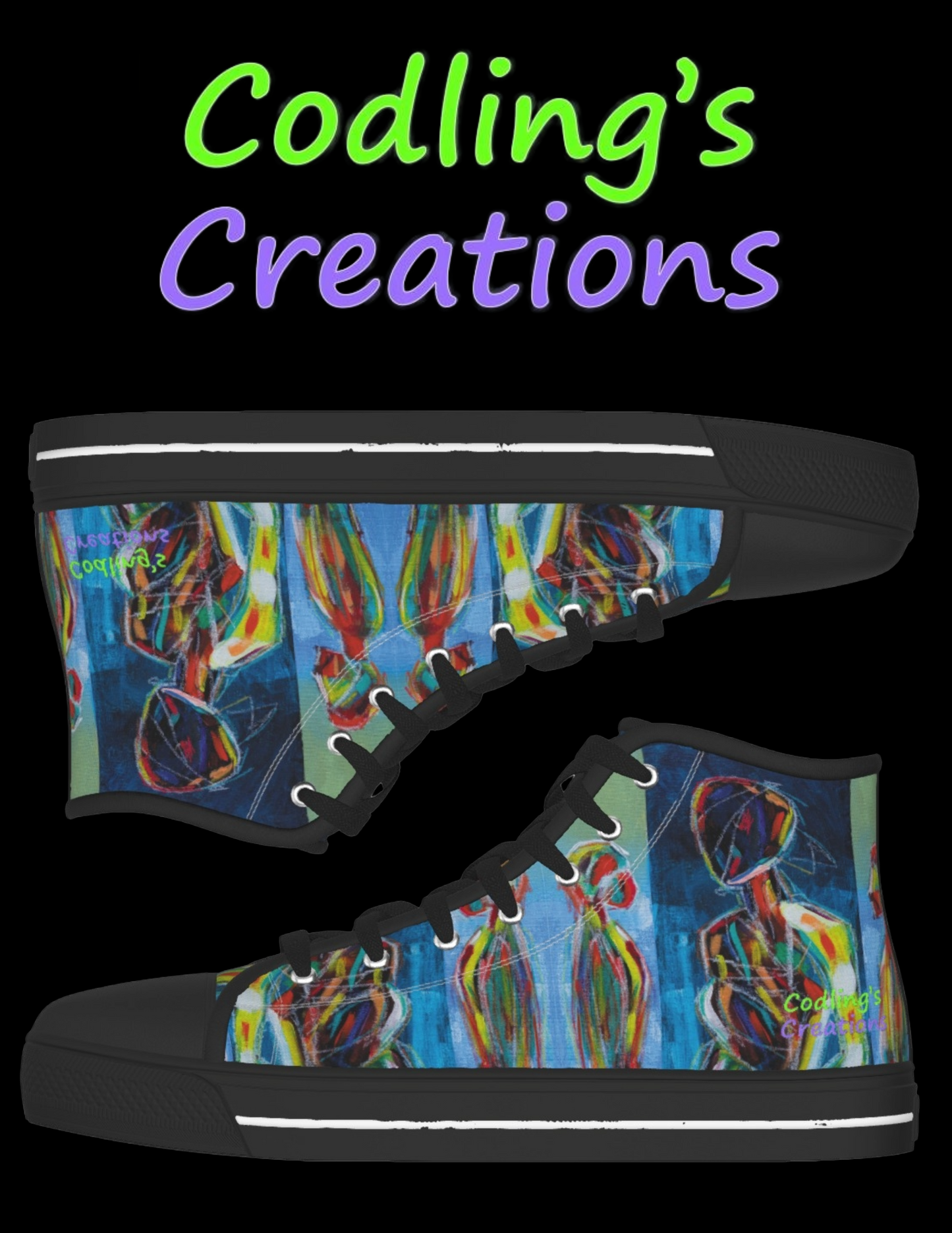 Abstract High Tops - Codling's Creations