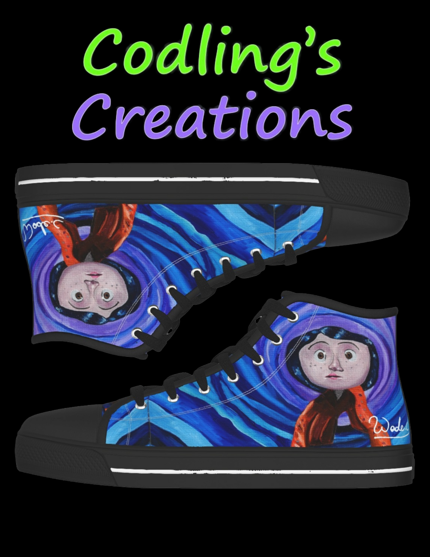 Coraline High Tops - Codling's Creations
