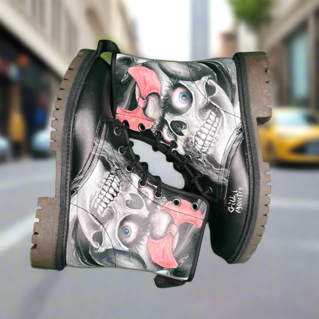 Gill Montie - Pink Skull Boots
