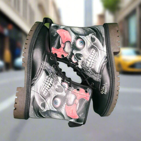 Gill Montie - Pink Skull Boots