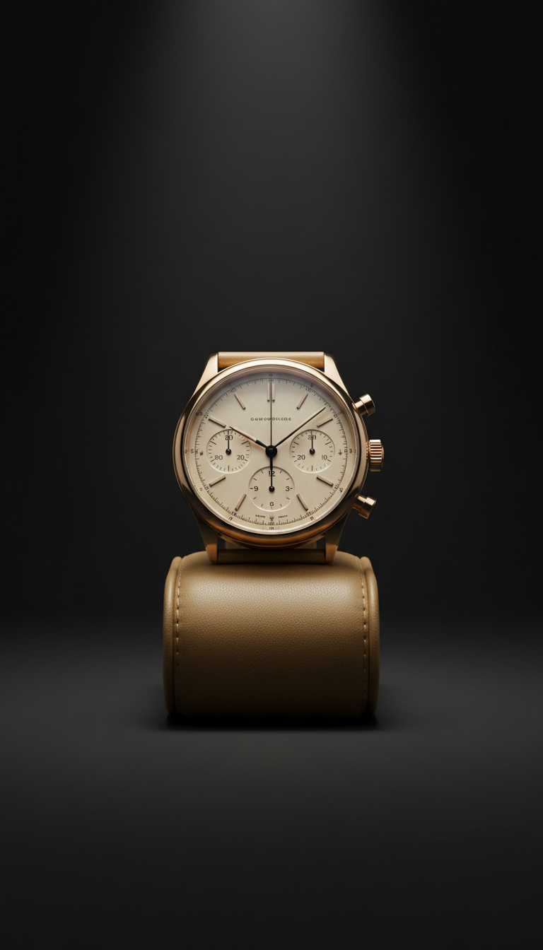 Ivory Enamel Dial Chronograph Watch