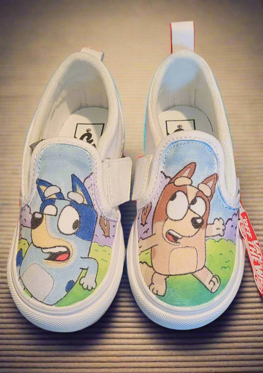 Bluey Vans Hand Drawn