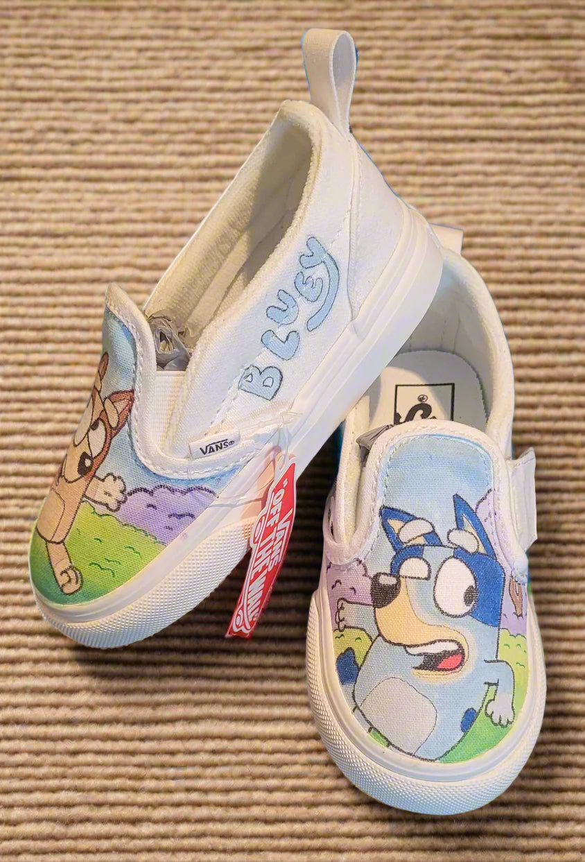 Bluey Vans Hand Drawn