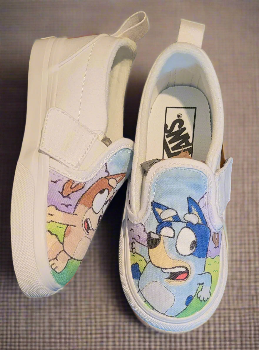 Bluey Vans Hand Drawn