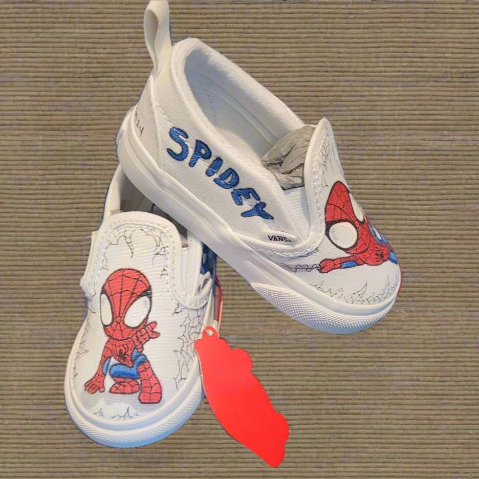 Spidey Vans 2 Hand Drawn