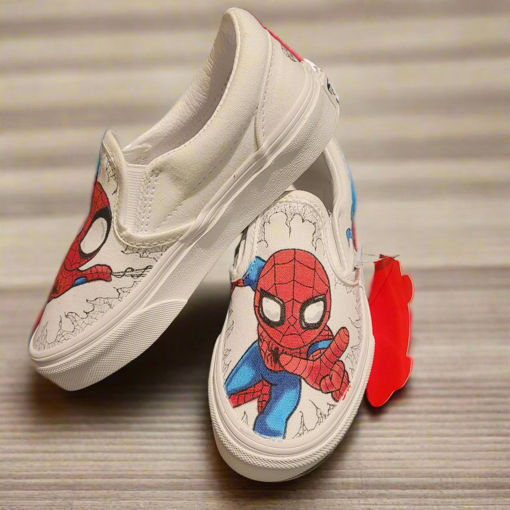 Spidey Vans Hand Drawn