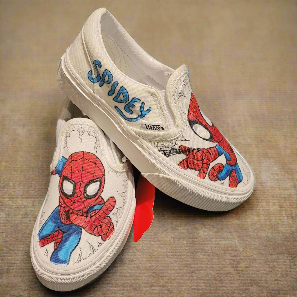 Spidey Vans Hand Drawn