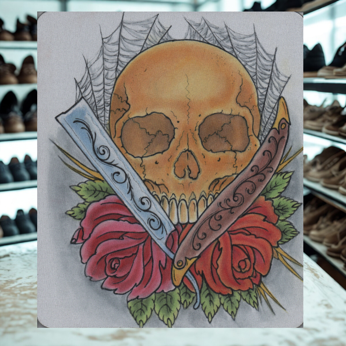 Skull and Roses Slip on