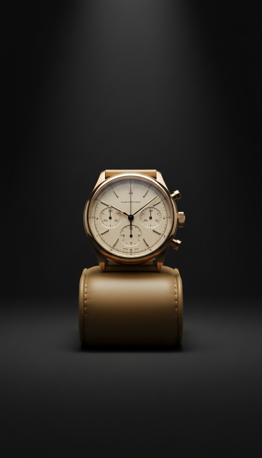 Ivory Enamel Dial Chronograph Watch