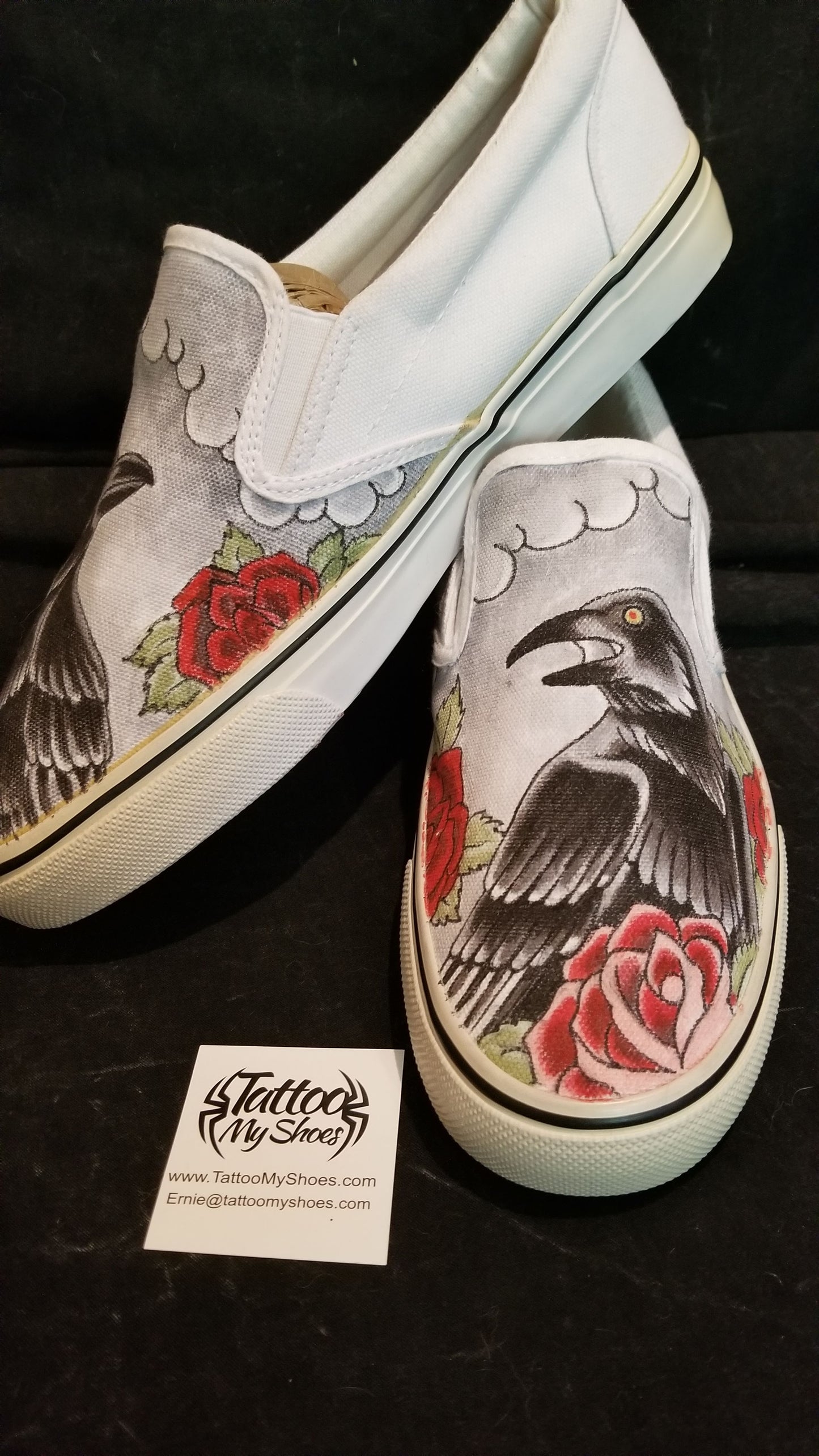 Ravens and roses slip ons