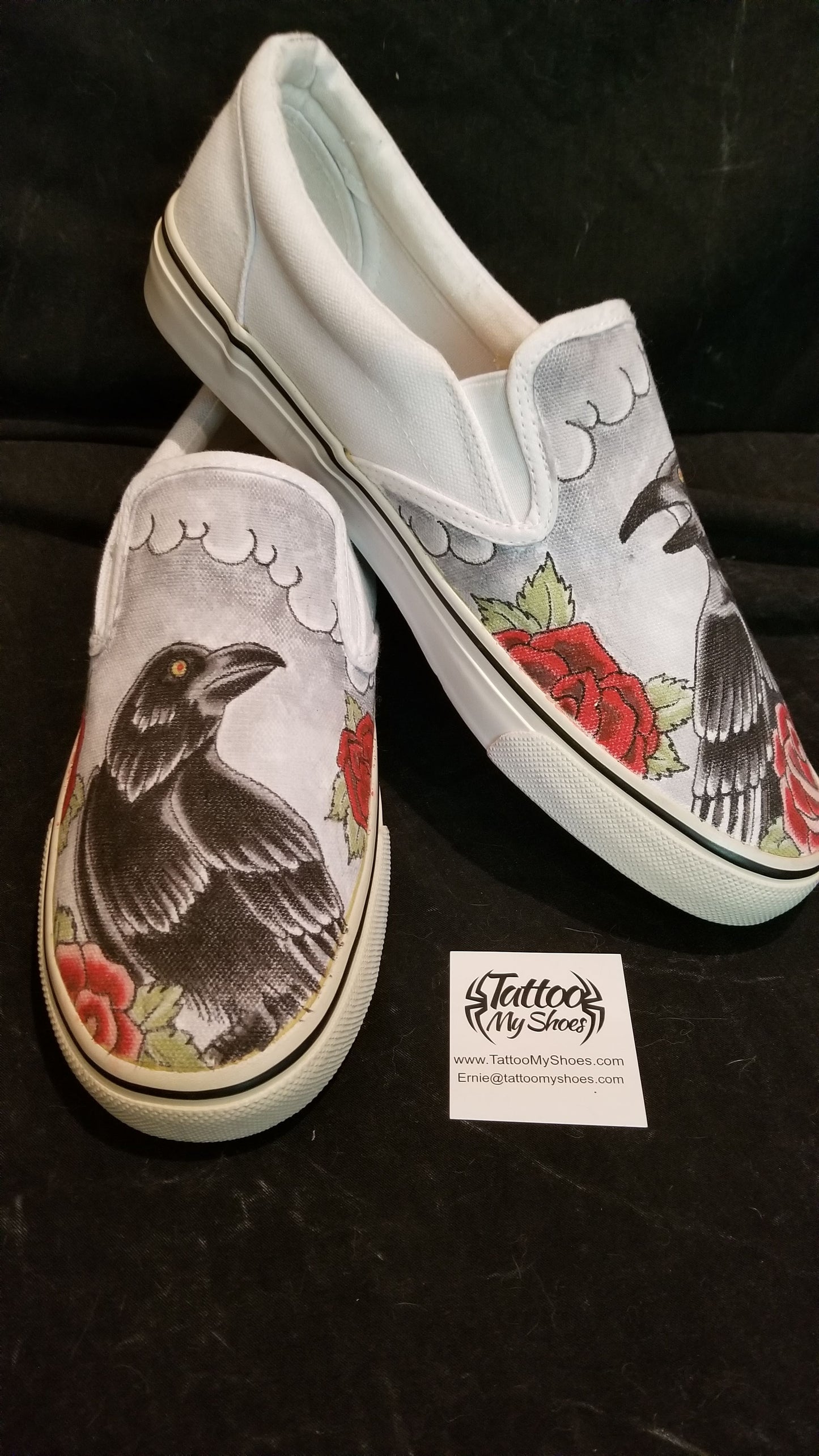 Ravens and roses slip ons