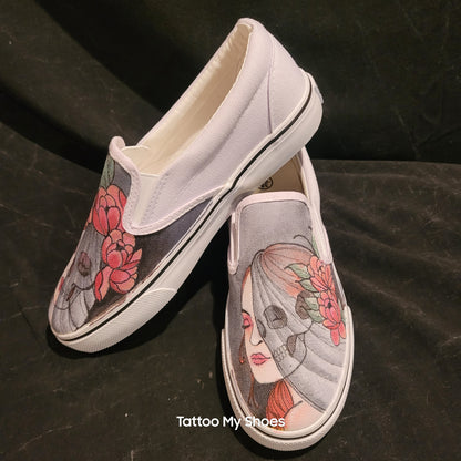 Veiled Gilrs Slip Ons