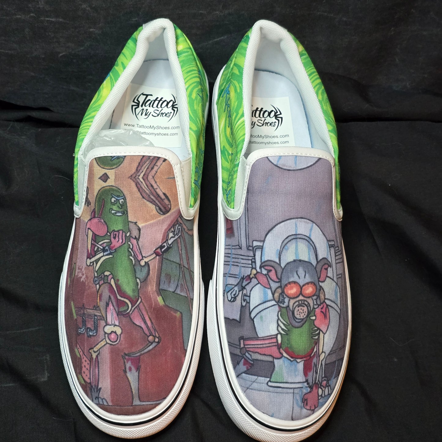 Pickle Rick - Slip ons -Ready to ship
