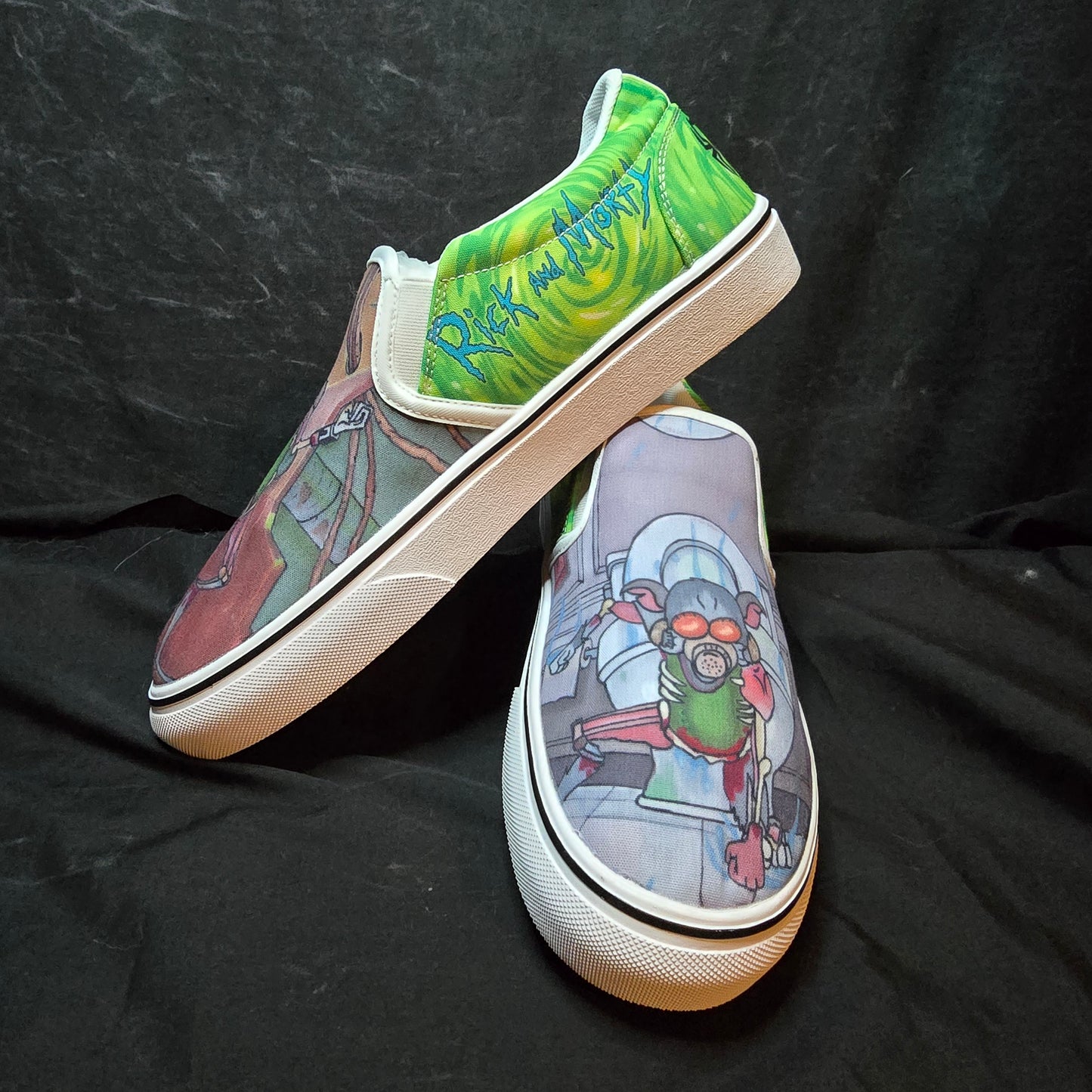 Pickle Rick - Slip ons -Ready to ship