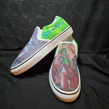 Pickle Rick - Slip ons -Ready to ship