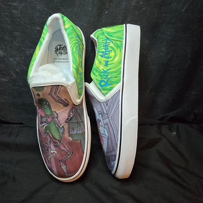 Pickle Rick - Slip ons -Ready to ship