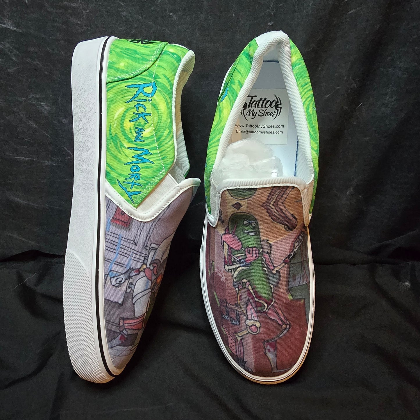 Pickle Rick - Slip ons -Ready to ship