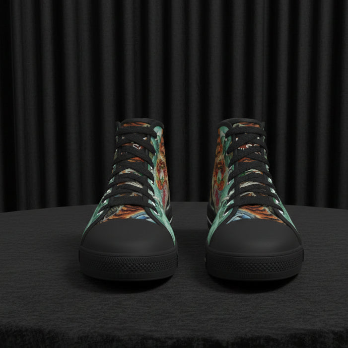 custom printed hightops by Fip Buchanan, amazing Tiger design
