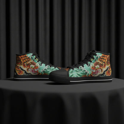 custom printed hightops by Fip Buchanan, amazing Tiger design