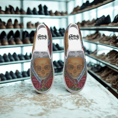 Skull and Roses Slip on