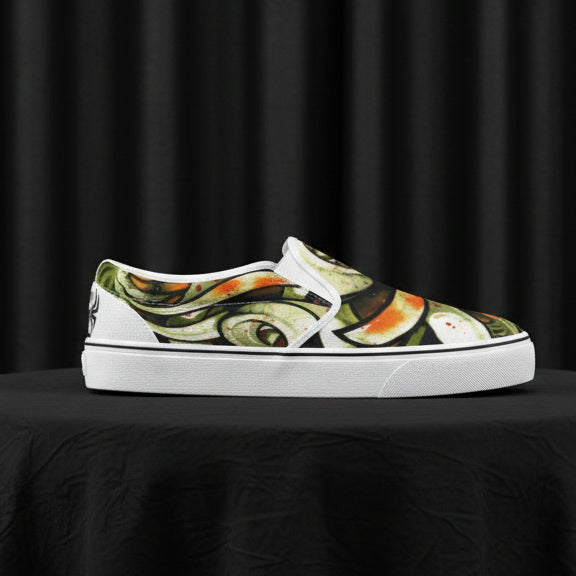 Sneaker with Bio mech design on a white background