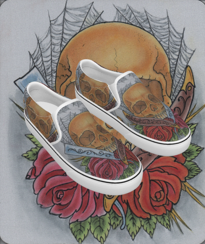 Skull and Roses Slip on
