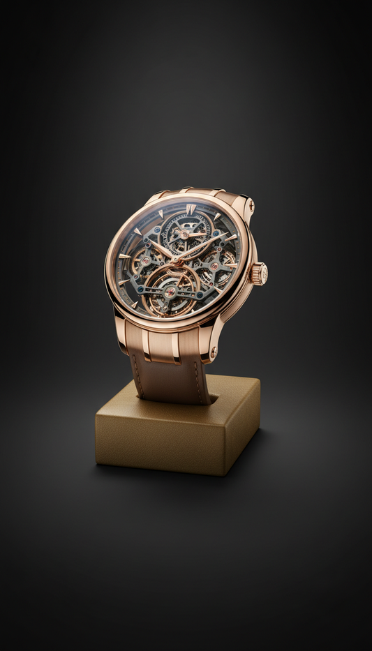 Rose Gold Skeleton Tourbillon Watch