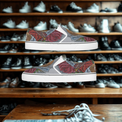 Skull and Roses Slip on
